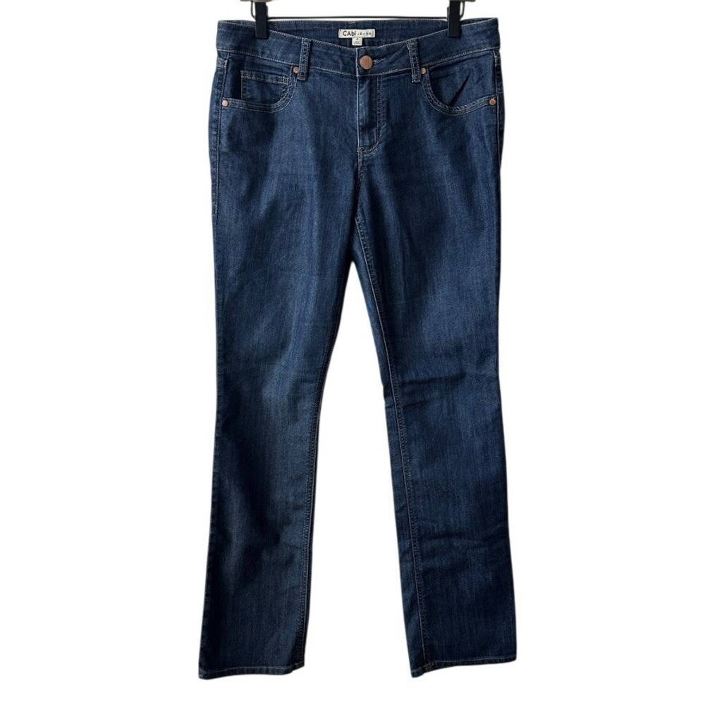 CAbi Classic Trouser Jean Style 334 Women's Size 8 Dark Wash Cotton Blend